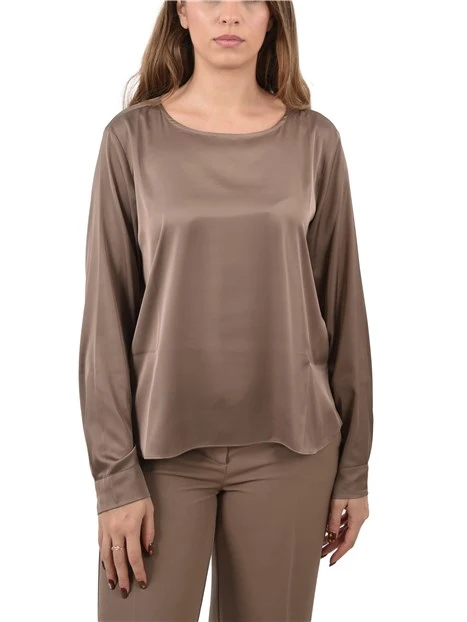 BLUSA IN RASO LEGGERO DONNA TORTORA