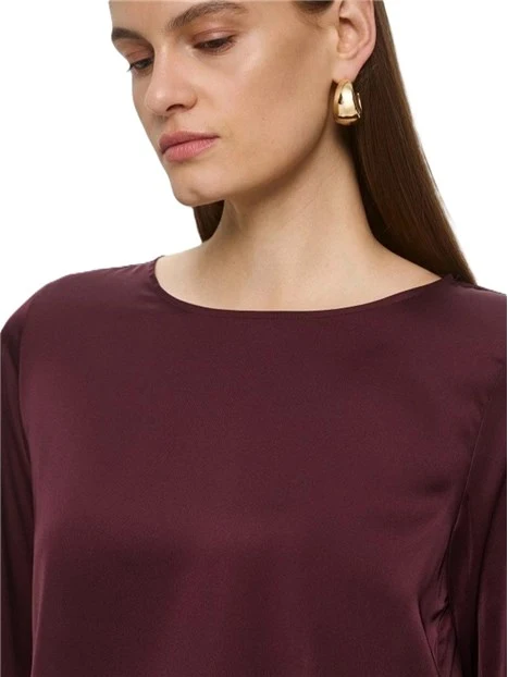 BLUSA IN RASO MADERA DONNA BORDEAUX