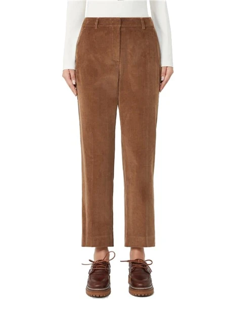 PANTALONI CROPPED IN VELLUTO DONNA MARRONE