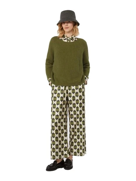 MAGLIA GIROCOLLO AMPIO DONNA VERDE