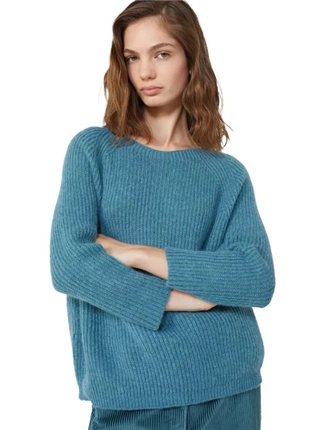 MAGLIA GIROCOLLO AMPIO DONNA  BLU