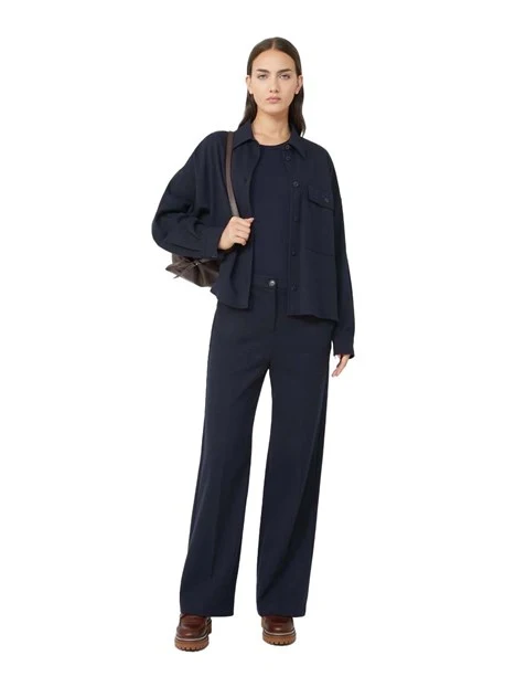 PANTALONE PALAZZO IN JERSEY LINEA DRITTA DONNA BLU