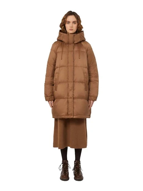 PIUMINO LUNGO IMBOTTITO REVERSIBILE DONNA MARRONE