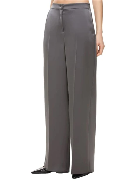PANTALONE PALAZZO IN RASO SANDALO DONNA GRIGIO