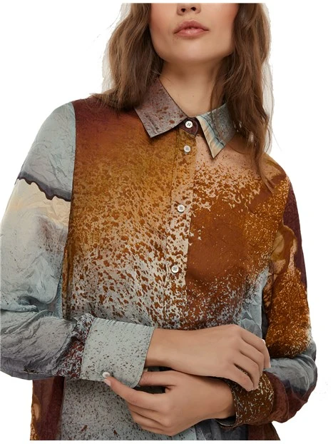 CAMICIA IN RASO FACELLA DONNA CELESTE