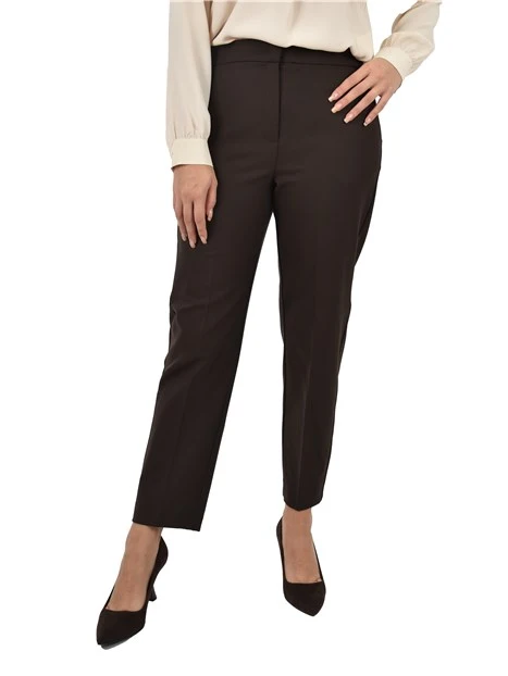 PANTALONE CHINO CON ELASTICO POSTERIORE DONNA MARRONE
