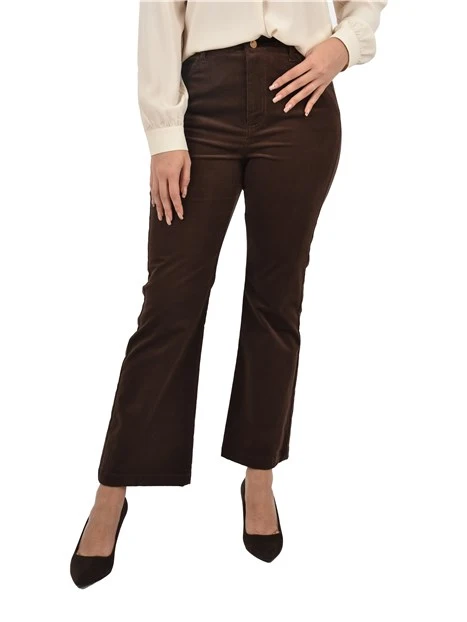 PANTALONE IN VELLUTO DI COTONE  DONNA MARRONE