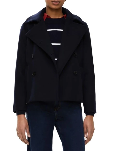 CAPPOTTO CORTO CON CAPPUCCIO REMOVIBILE  BOA DONNA BLU