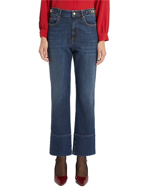 JEANS A ZAMPA CON DETTAGLI DECORATIVI DIANA DONNA BLU