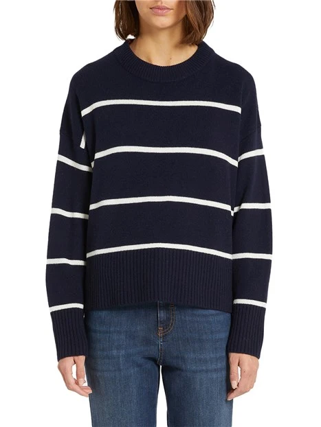 MAGLIA GIROCOLLO CON RIGHE PROPOS DONNA BLU