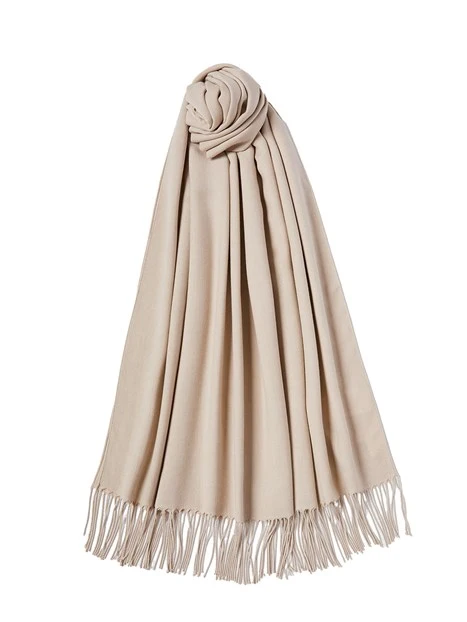 SCIARPA CON FRANGE CANTAL DONNA BEIGE