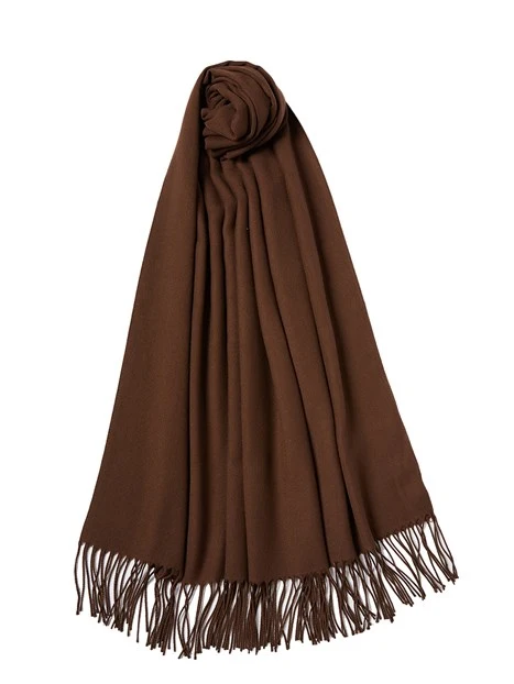 SCIARPA CON FRANGE CANTAL DONNA MARRONE