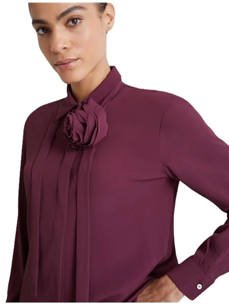 CAMICIA CABIRIA IN MISTO SETA DONNA BORDEAUX
