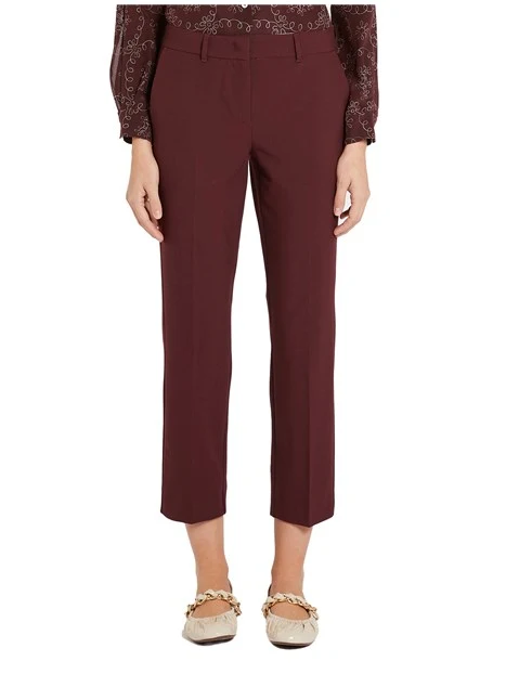 PANTALONE CHINO CON PIEGA STIRATA IN TELA DONNA BORDEAUX