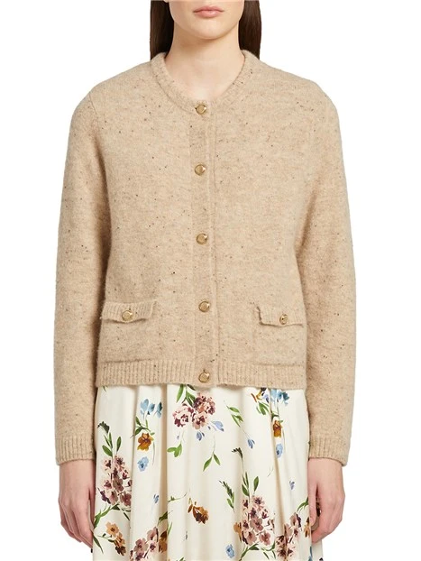CARDIGAN CON TASCHE IN MISTO ALPACA DONNA BEIGE