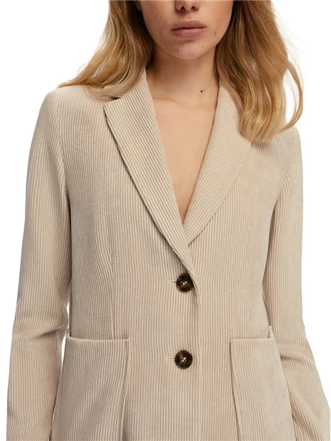 BLAZER IN VELLUTO A COSTE  DONNA BEIGE