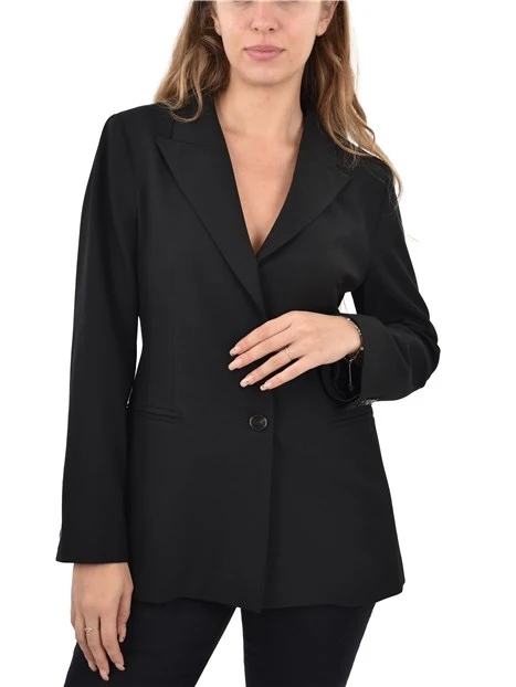 GIACCA BLAZER MONOPETTO CON BOTTONI E TASCHE DONNA NERO