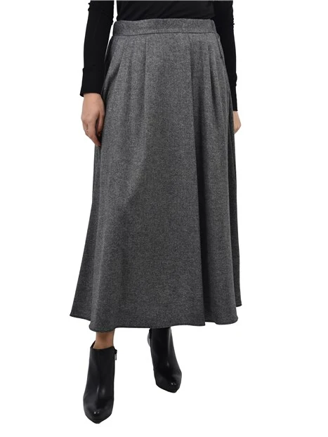 GONNA LUNGA IN FLANELLA LEGGERA DONNA ANTRACITE