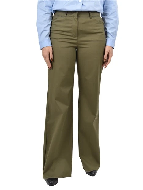 PANTALONE A PALAZZO IN COTONE DONNA VERDE