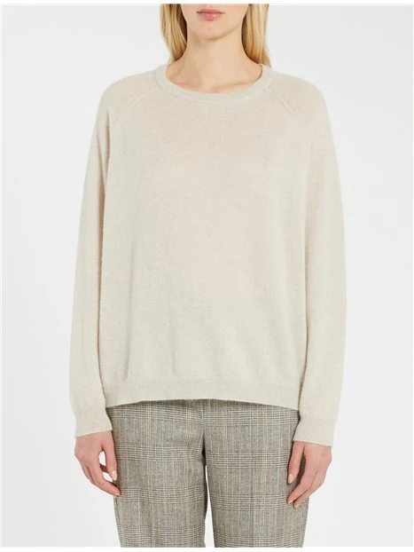MAGLIA GIROCOLLO IN CASHMERE TESA DONNA BEIGE