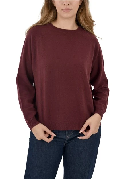 MAGLIA GIROCOLLO IN CASHMERE BORDI RIFINITI DONNA