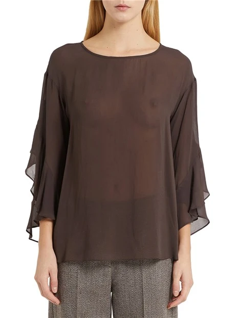 BLUSA IN GEORGETTE BALERA DONNA MARRONE