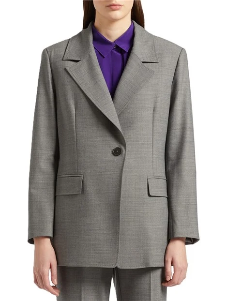 GIACCA BLAZER MONOPETTO IN MISTO LANA DONNA GRIGIO