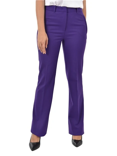 PANTALONI A PALAZZO CON PIEGA DONNA VIOLA