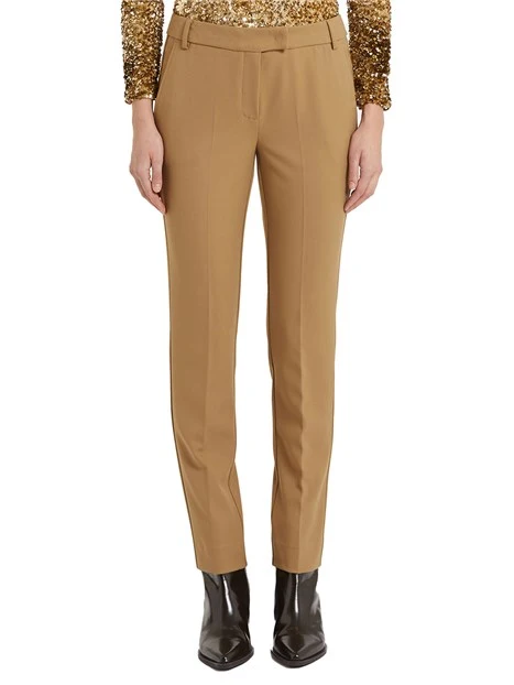 PANTALONI IN MISTO VISCOSA FLORIA DONNA MARRONE
