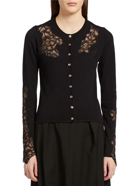 CARDIGAN CON PIZZO NUPAR DONNA NERO