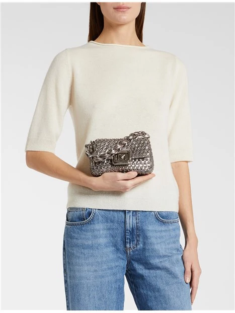 BORSA A SPALLA LONTRA1 DONNA ARGENTO
