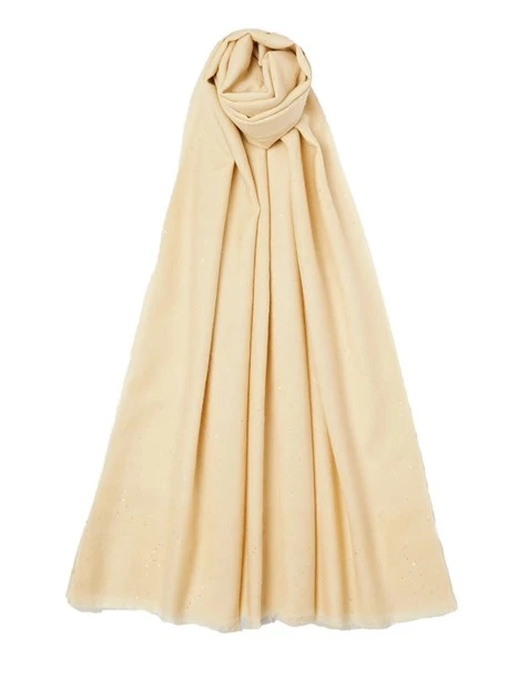 STOLA IN LANA CON MICRO PAILLETTE DONNA BIANCO