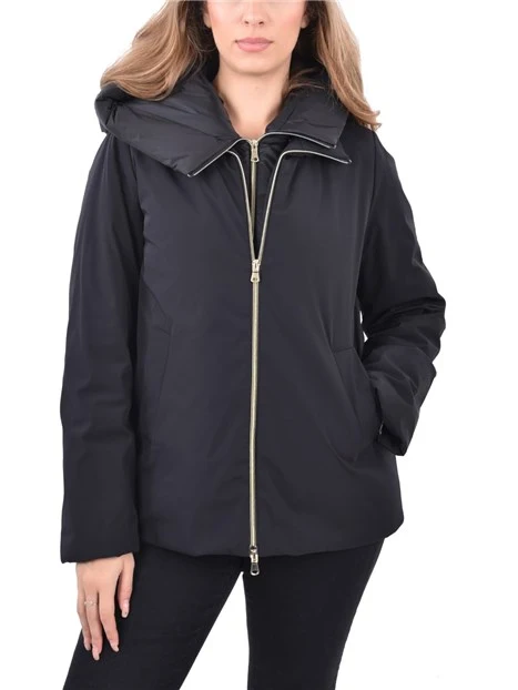 PIUMINO CORTO IMBOTTITO FULL ZIP DONNA NERO