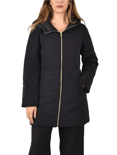 PIUMINO LUNGO REVERSIBILE DONNA NERO