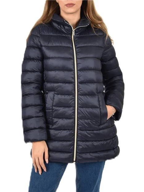PIUMINO CORTO IMBOTTITO FULL ZIP DONNA BLU