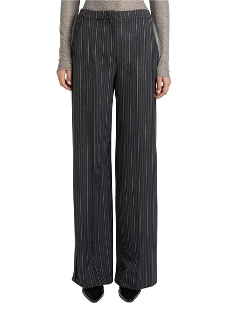 PANTALONE A PALAZZO A RIGHE DONNA ANTRACITE