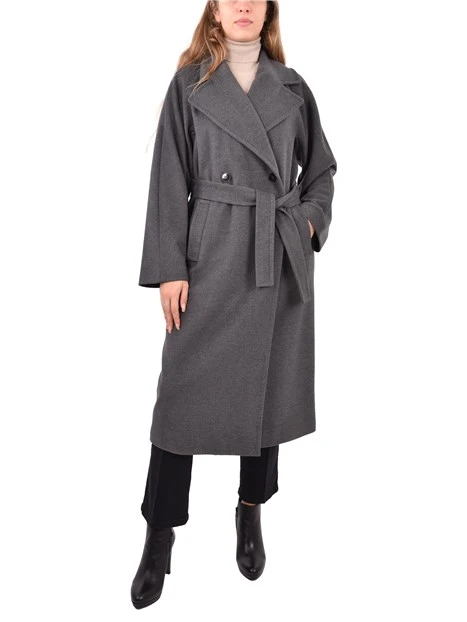 CAPPOTTO LUNGO PANNO SOFT DOPPIOPETTO DONNA GRIGIO