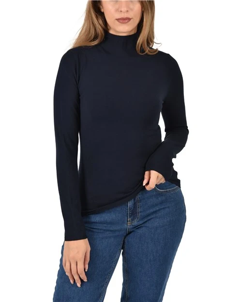 MAGLIA DOLCEVITA FILATO IN VISCOSA DONNA BLU