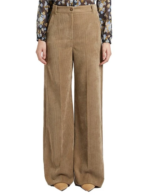 PANTALONE A COSTE TRILLO DONNA MARRONE