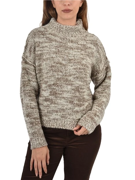 MAGLIA DOLCEVITA IN MISTO MOHAIR E LANA DONNA BEIGE