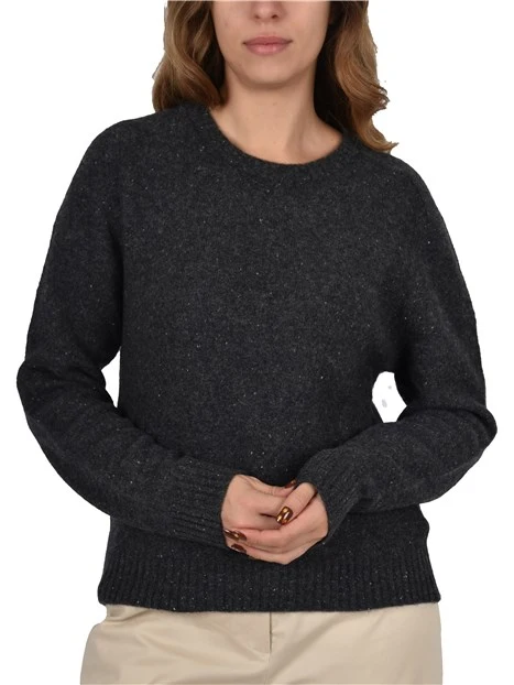 MAGLIA GIROCOLLO MISTO LANA DONNA ANTRACITE