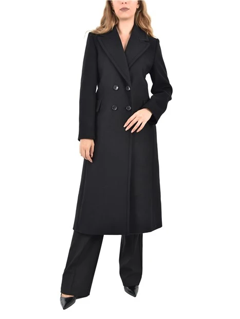 CAPPOTTO LUNGO IN MISTO LANA  DONNA NERO