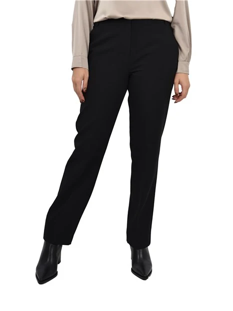 PANTALONI CHINO CON CHIUSURA NASCOSTA DONNA NERO