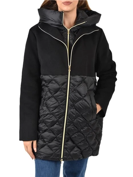 PIUMINO  CORTO IN PANNO SOFT DONNA NERO