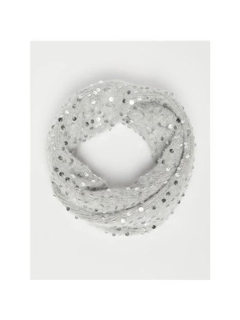 FOULARD CON PAILLETTES DONNA GRIGIO