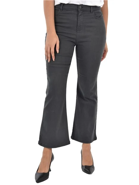 PANTALONI CROPPED CON LINEA SVASATA AL FONDO DONNA ANTRACITE