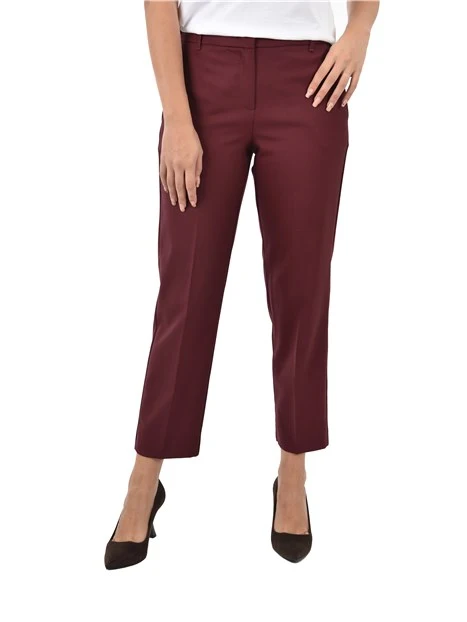 PANTALONI CHINO CON INSERTO ELASTICO IN VITA DONNA BORDEAUX