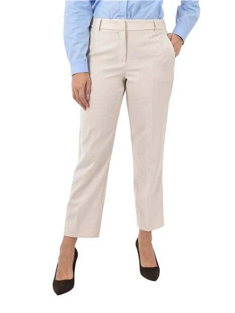 PANTALONI CHINO CON INSERTO ELASTICO IN VITA DONNA BIANCO