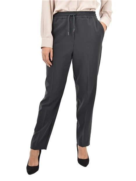 PANTALONI JOGGERS CON TASCHE LATERALI E PIEGA STIRATA DONNA GRIGIO