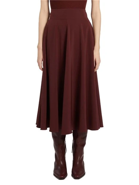 GONNA LUNGA SVASATA CON TASCHE DONNA BORDEAUX